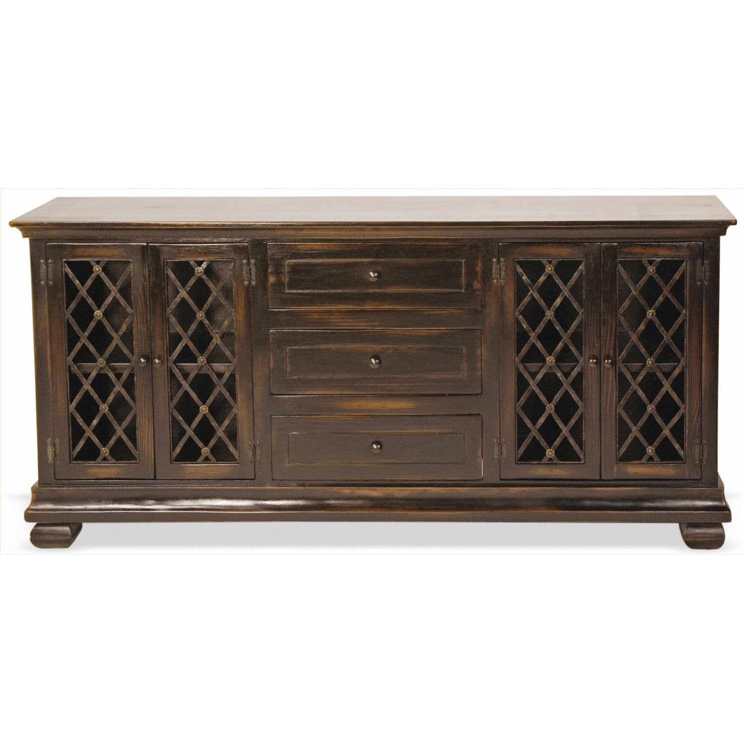 Rustic Provencal Metal Laced Door Buffet