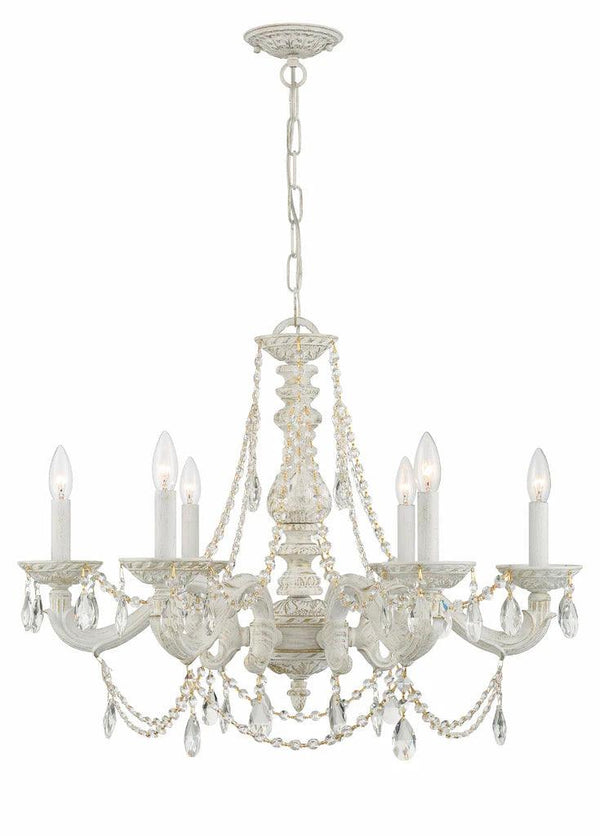 Shabby Chic Crystal Swag Chandelier