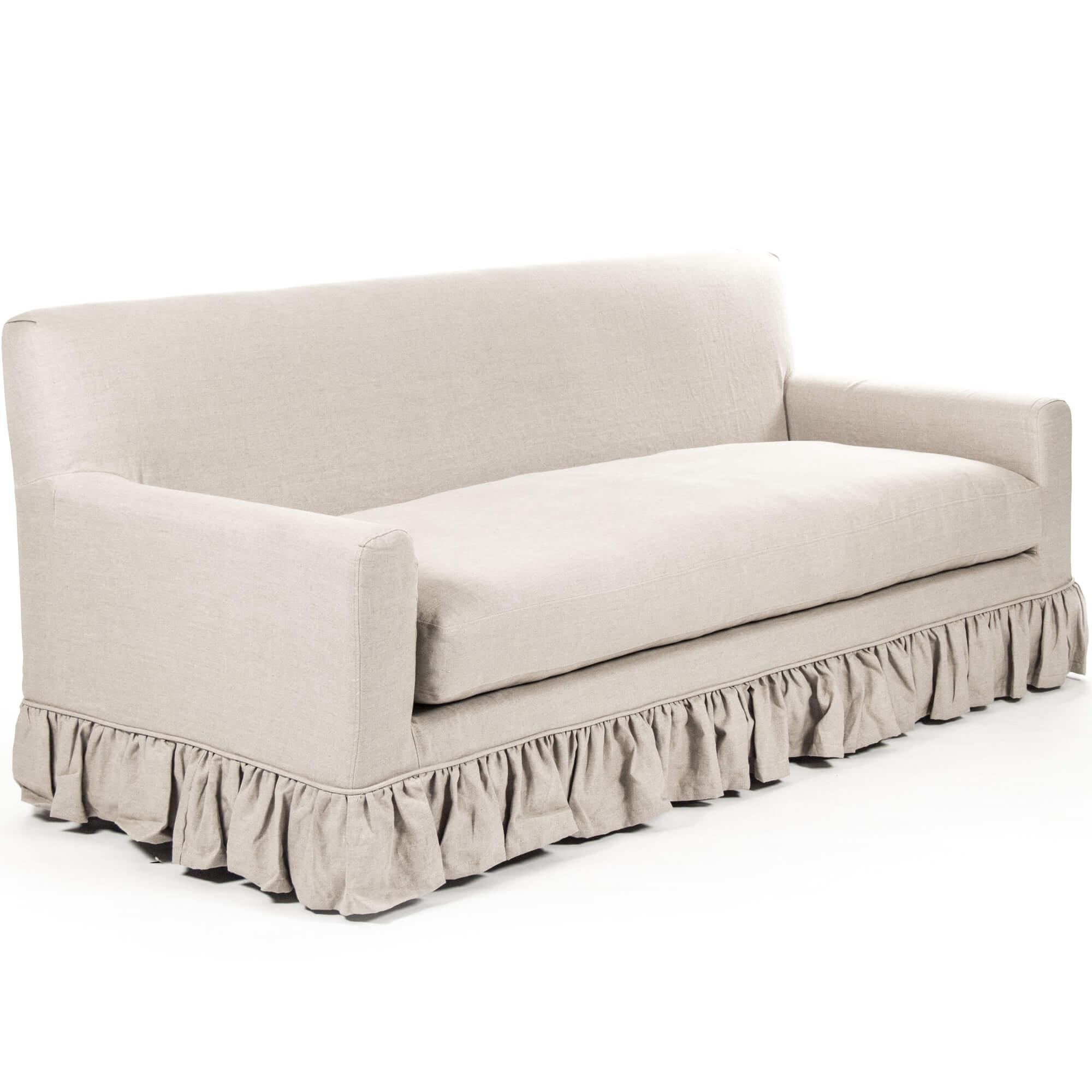 Ruffled cotton sofa slipcover hot sale