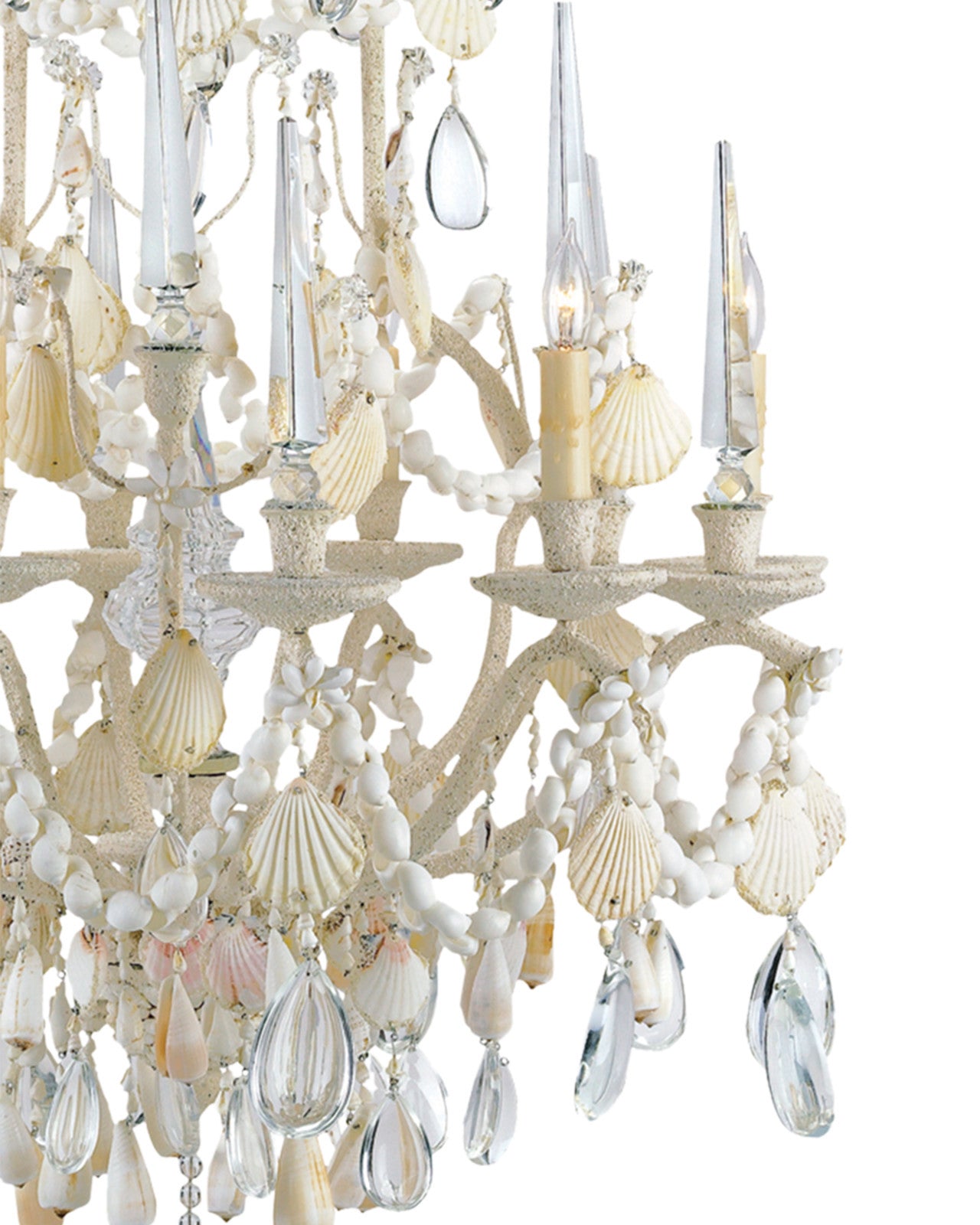 Cascading Shells & Crystals Chandelier