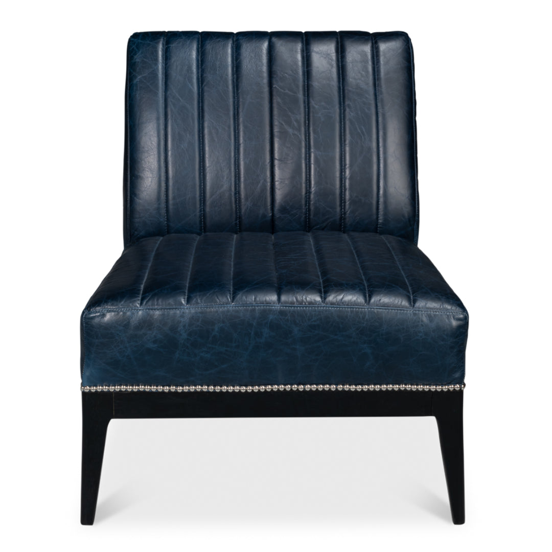 Upholstered Chateau Blue Slipper Chair