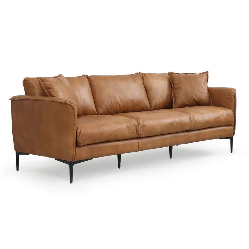 Manor Leather Brown Sofa