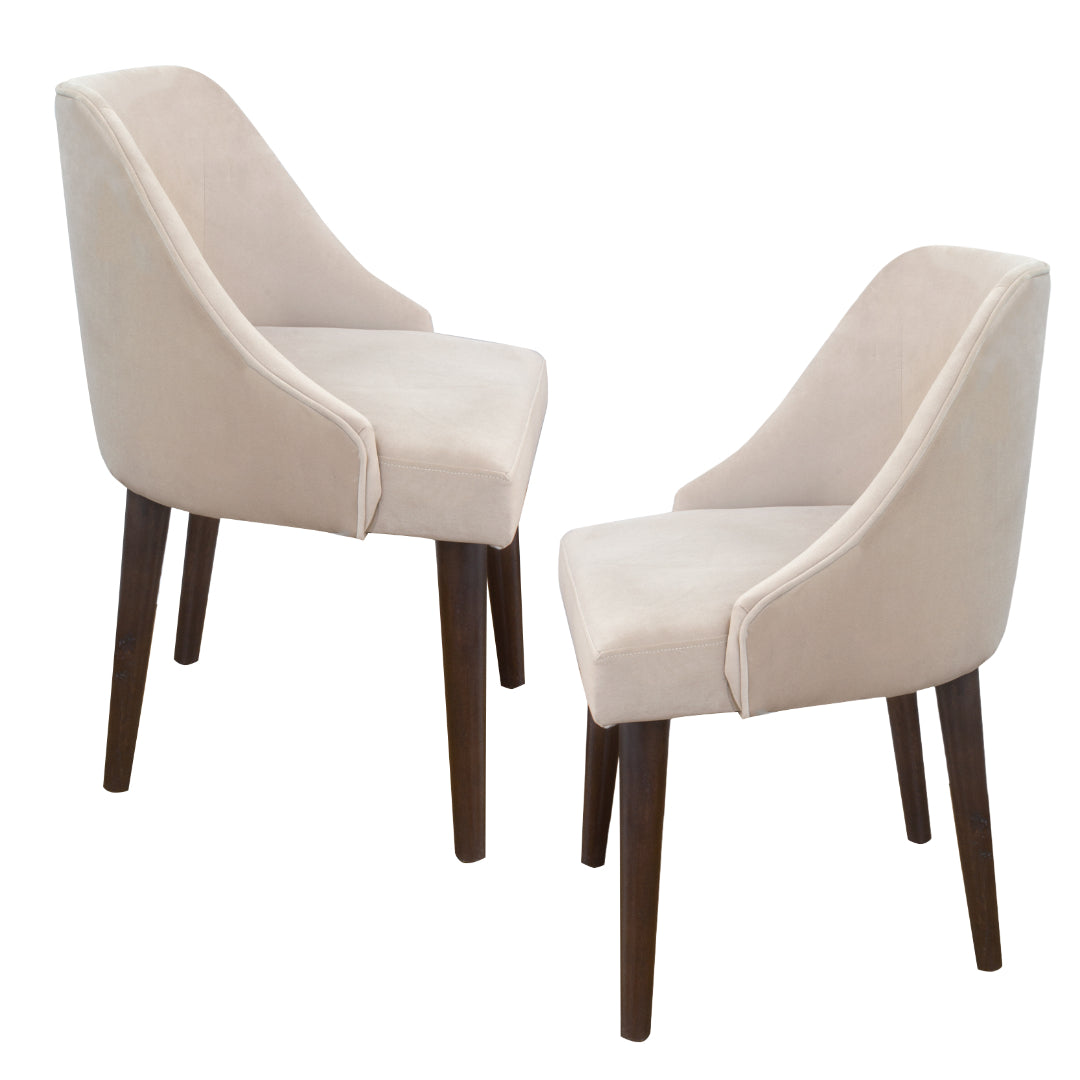 White Mod Velvet Dining Chair