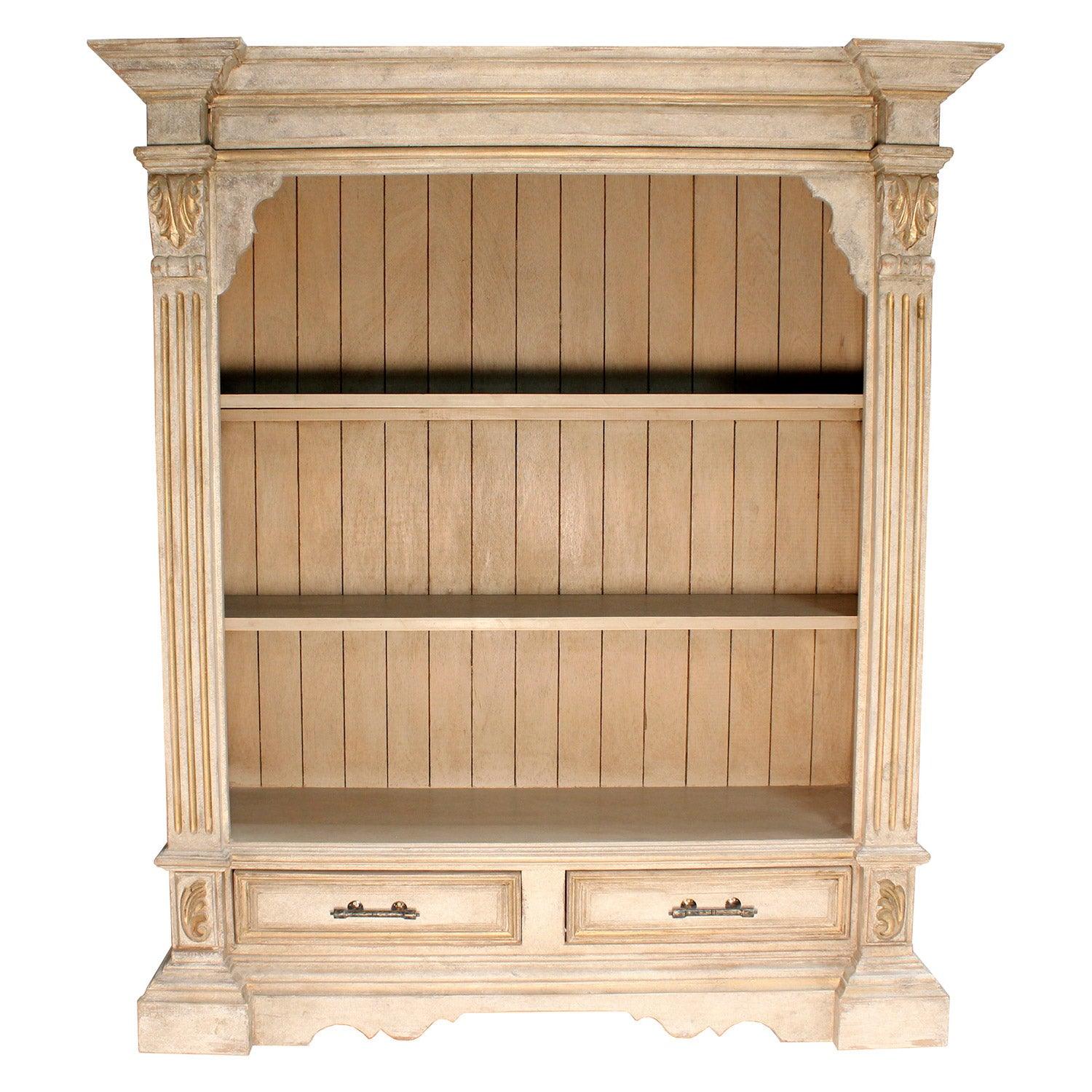 Venetian Ivory Bookcase with Drawers