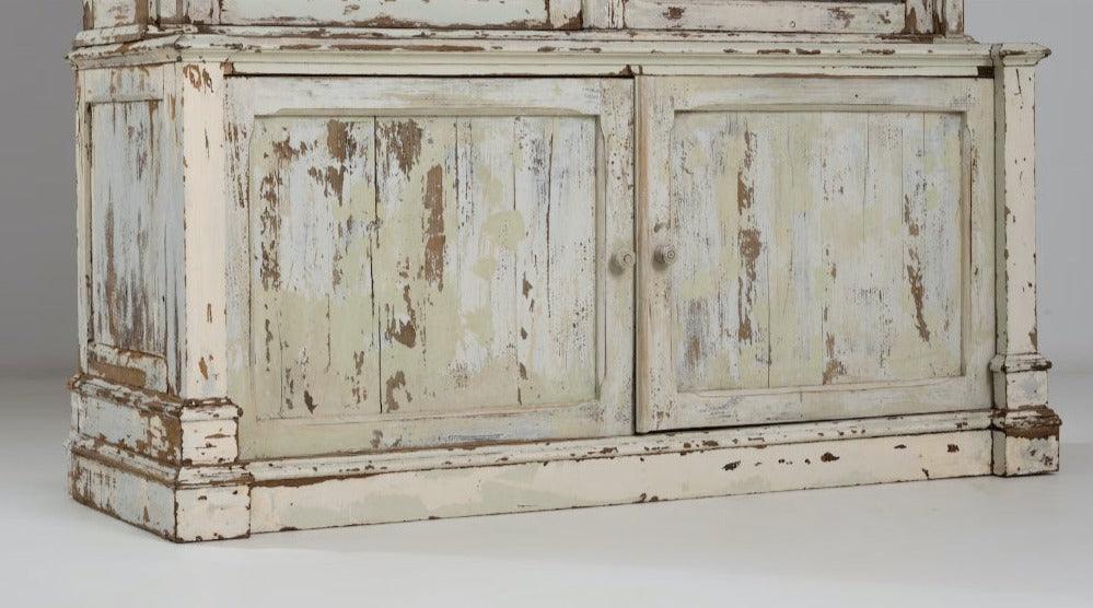 Vitrine Cabinet White Farmhouse Rustic Vintage