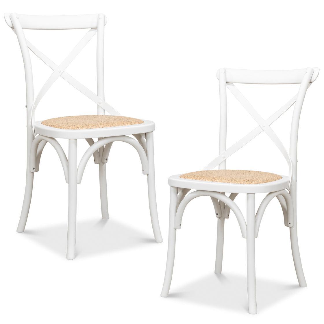 White French Cafe Bistro Dining Chairs - Set of 2