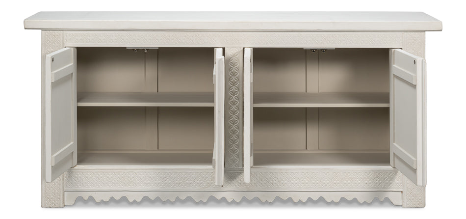 Royal White Manor 4-Door Sideboard