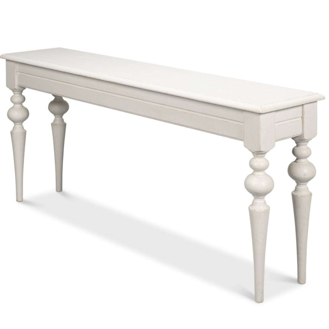 Antique White Farmhouse Console Table