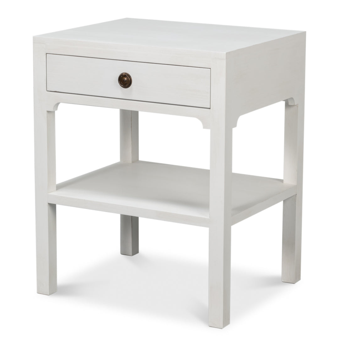 Cottage White Single Drawer Side Table