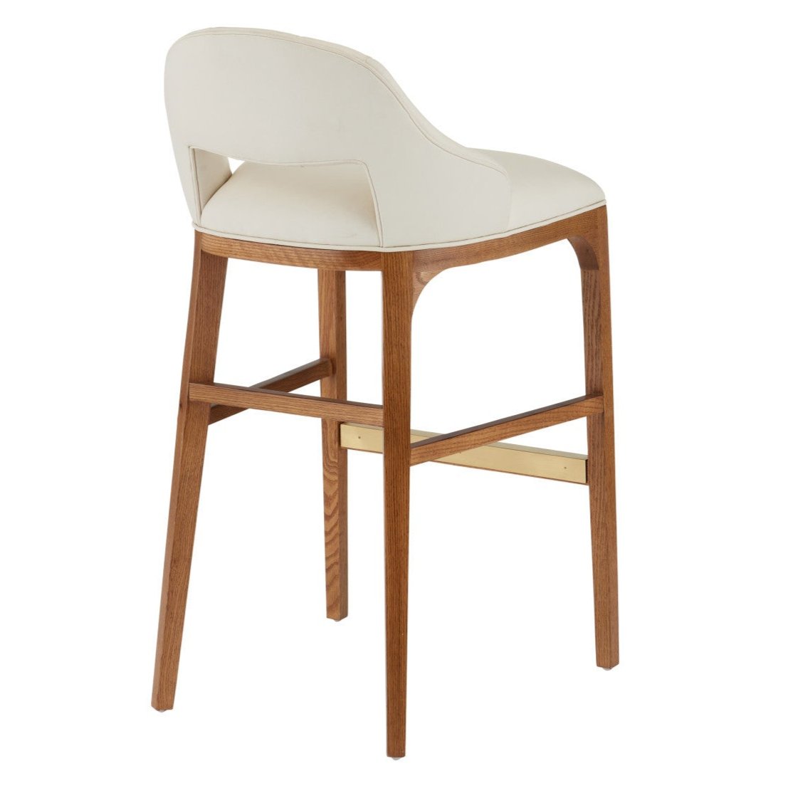 Upholstered White Oak Nimble Bar Stool