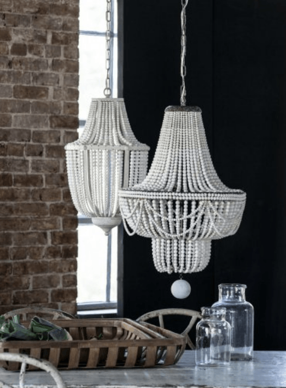 Bella White Beaded Chandelier - Belle Escape