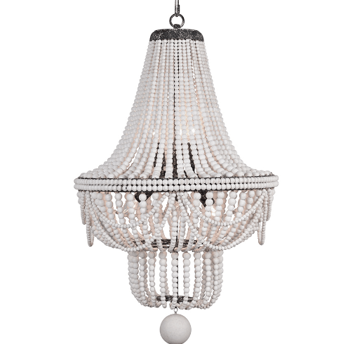 Bella White Beaded Chandelier - Belle Escape