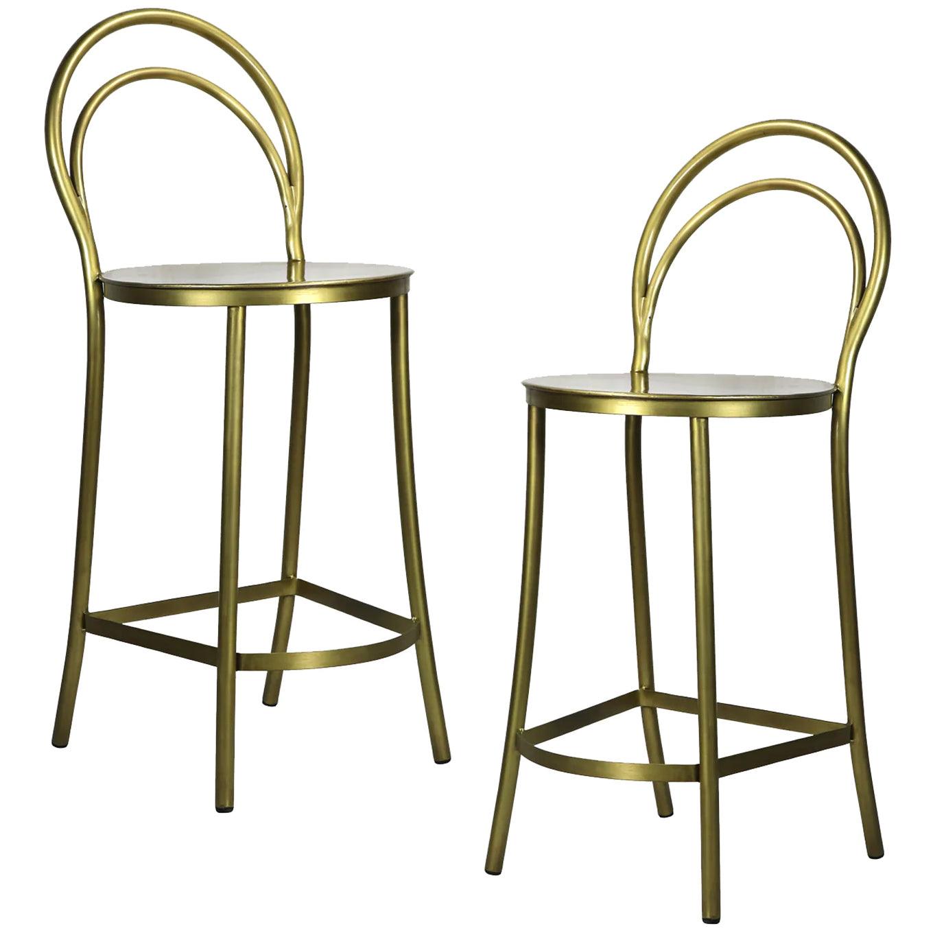 Metz Brass Counter Stool - Pair - Belle Escape