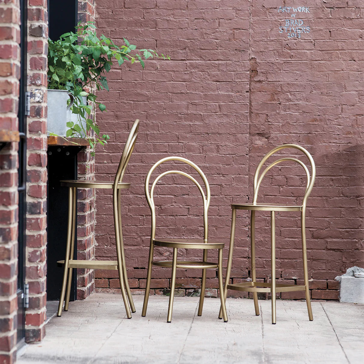 Metz Brass Counter Stool - Pair - Belle Escape