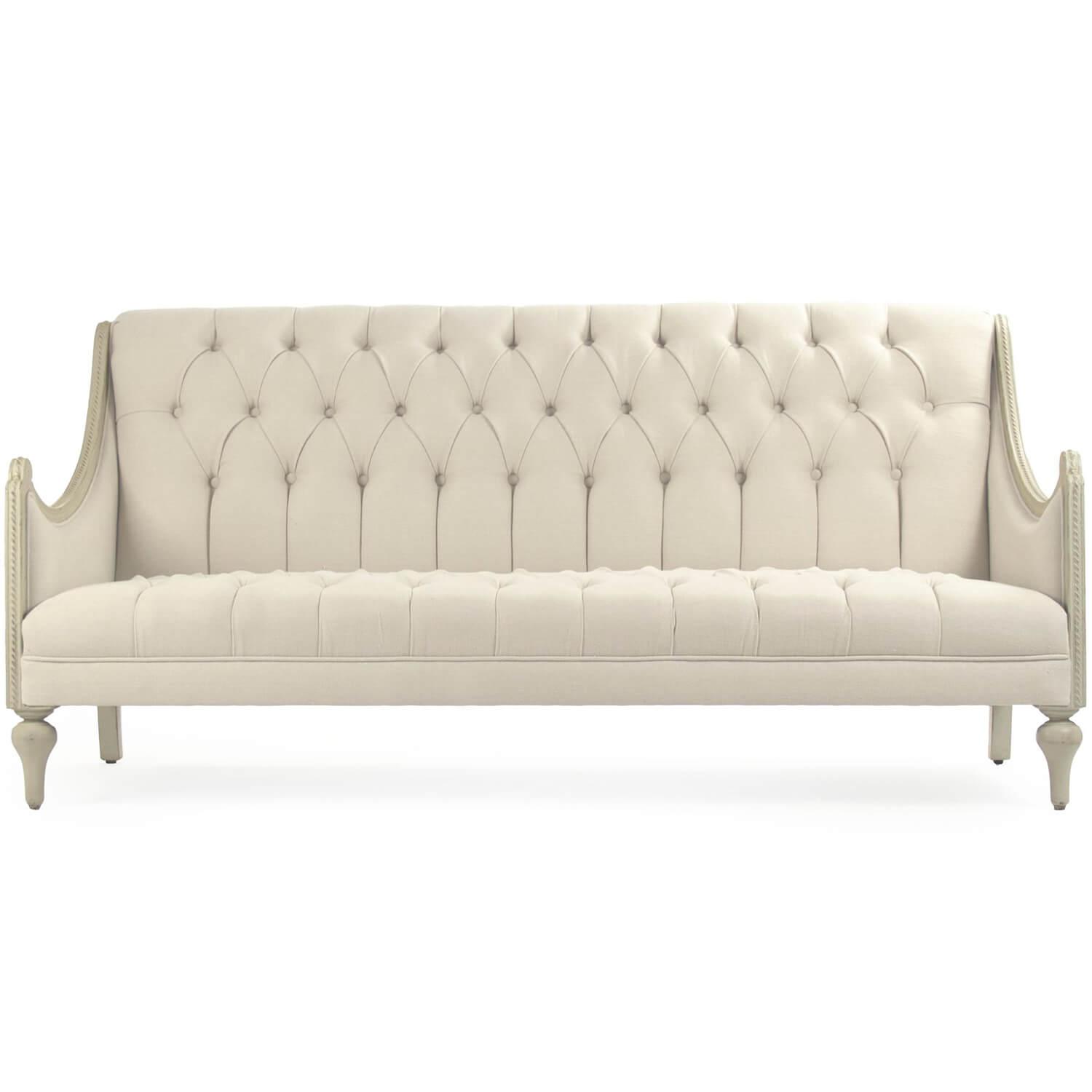 La Creme Tufted French Salon Sofa - Belle Escape