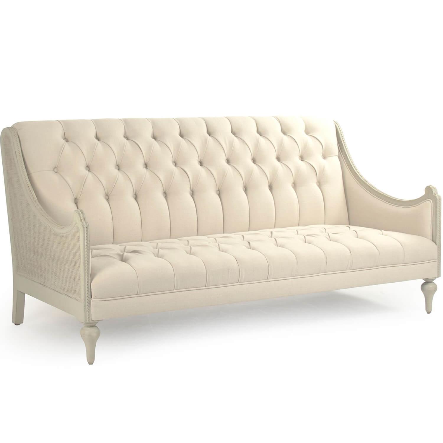 La Creme Tufted French Salon Sofa - Belle Escape